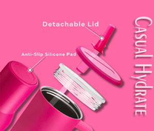 Casual Hydrate® - 1200ml Stainless Steel Hot & Cold Tumbler with Handle, 100% Leak‑Proof Flip Straw