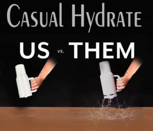 Casual Hydrate® - 1200ml Stainless Steel Hot & Cold Tumbler with Handle, 100% Leak‑Proof Flip Straw