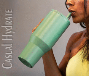 Casual Hydrate® - 1200ml Stainless Steel Hot & Cold Tumbler with Handle, 100% Leak‑Proof Flip Straw